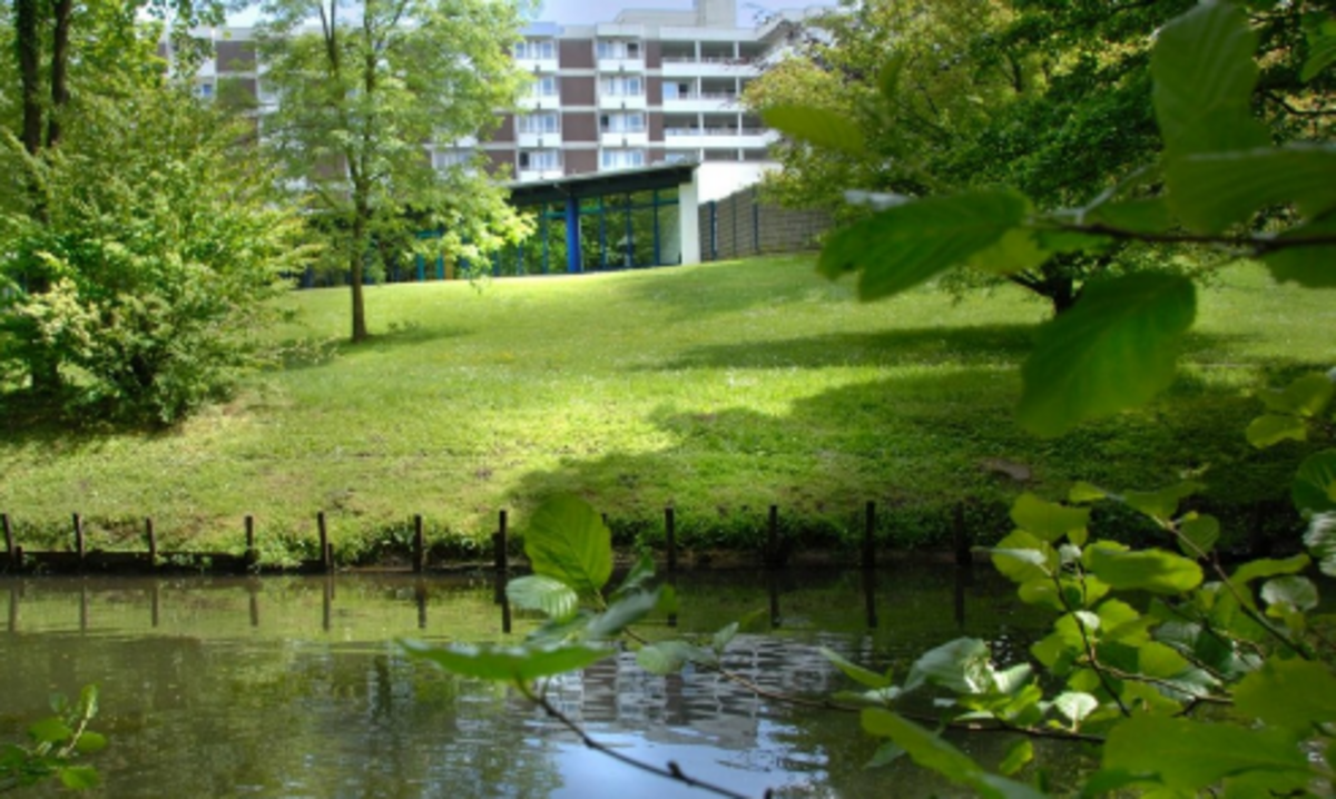 Der Kurpark welcher an dem medizinischen Versorgungszentren Bad Iburg grenzt.